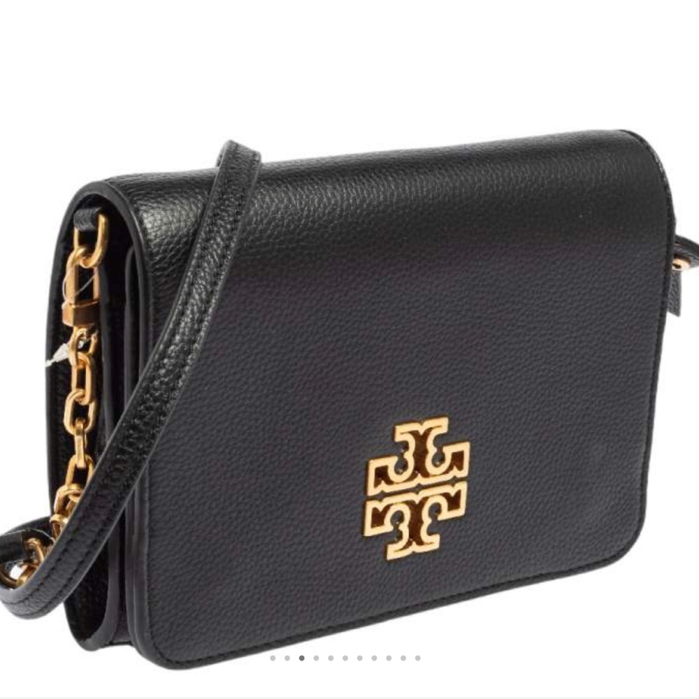 BRAND NEW Tory Burch Black Leather Britten Crossbody Bag